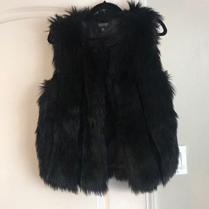 Top Shop black fur vest